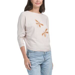 AAEDA Winter White Dragonfly Dolman Sweater